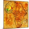 Mali on Actual Map of Africa-michal812-Mounted Art Print