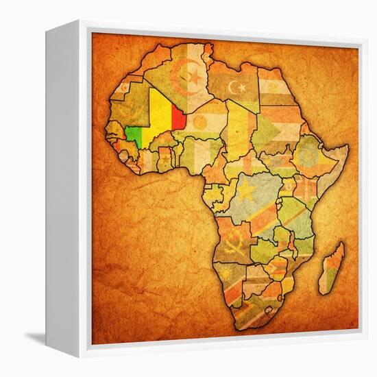 Mali on Actual Map of Africa-michal812-Framed Stretched Canvas