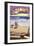 Malibu, California - Beach Scene and Surfers-Lantern Press-Framed Premium Giclee Print