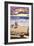 Malibu, California - Beach Scene and Surfers-Lantern Press-Framed Premium Giclee Print