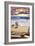 Malibu, California - Beach Scene and Surfers-Lantern Press-Framed Art Print