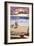 Malibu, California - Beach Scene and Surfers-Lantern Press-Framed Art Print