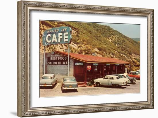 Malibu Inn Cafe, Roadside Retro-null-Framed Art Print