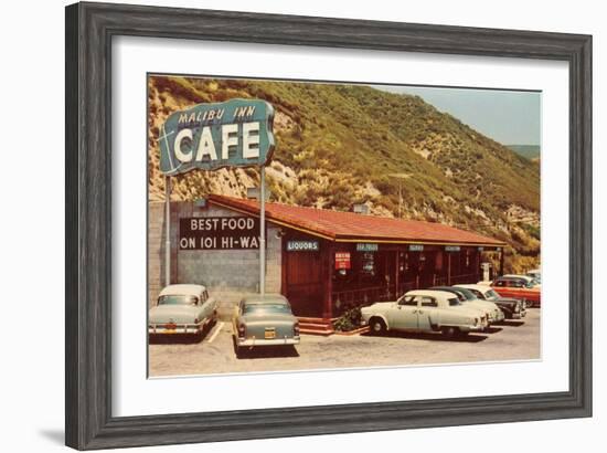 Malibu Inn Cafe, Roadside Retro-null-Framed Art Print