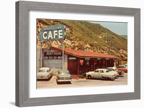 Malibu Inn Cafe, Roadside Retro-null-Framed Art Print