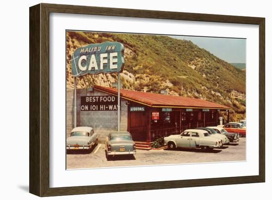 Malibu Inn Cafe, Roadside Retro-null-Framed Art Print