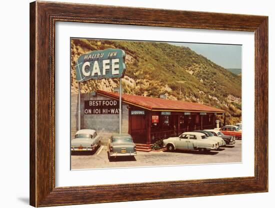 Malibu Inn Cafe, Roadside Retro-null-Framed Art Print