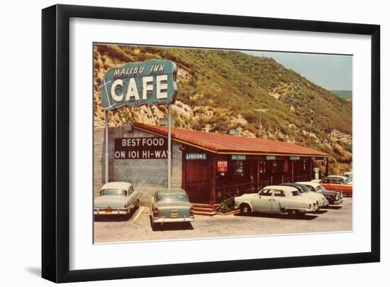 Malibu Inn Cafe, Roadside Retro-null-Framed Art Print