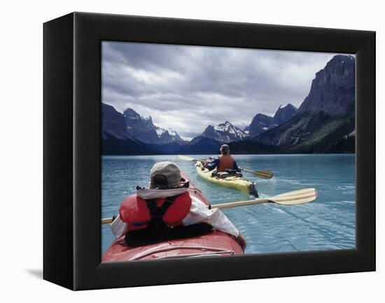 Maligne Lake Banff National Park Alberta Canada-null-Framed Premier Image Canvas