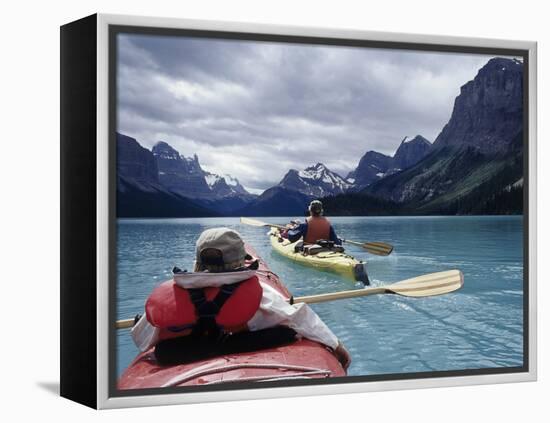 Maligne Lake Banff National Park Alberta Canada-null-Framed Premier Image Canvas