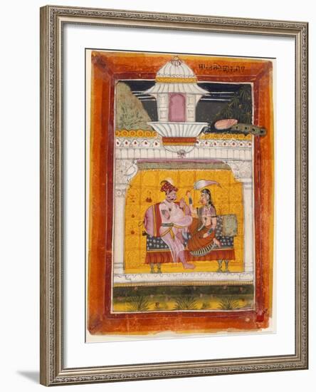 Malkos Raga, Folio from a Ragamala (Garland of Melodies)-null-Framed Art Print