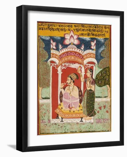 Malkos Raga, Folio from a Ragamala (Garland of Melodies)-null-Framed Art Print