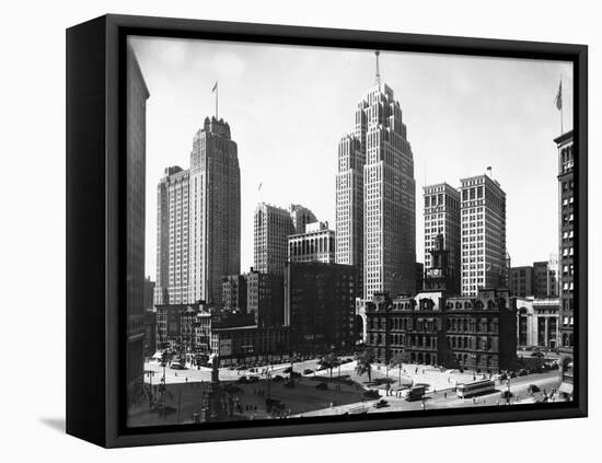 Mall Street in Detroit, Michigan-null-Framed Premier Image Canvas