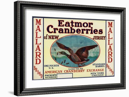 Mallard Eatmor Cranberries Brand Label-Lantern Press-Framed Art Print