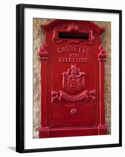 Malta, Europe, a Coloured Letter Box, Normally Found in Village or Town Cores Complimenting Colourf-Ken Scicluna-Framed Photographic Print