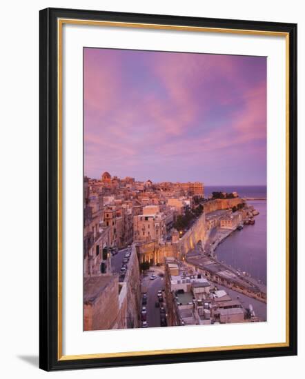 Malta, Valletta, City View from Upper Barrakka Gardens-Walter Bibikow-Framed Photographic Print