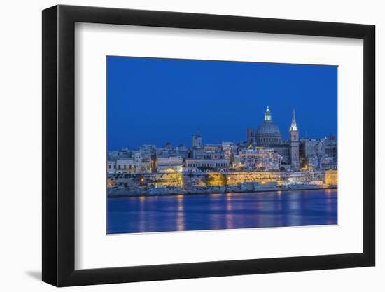 Malta, Valletta, Historic Skyline at Dusk-Rob Tilley-Framed Photographic Print