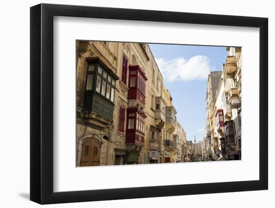 Maltese Balconies in the Old Town, Valletta, Malta, Europe-Eleanor Scriven-Framed Photographic Print