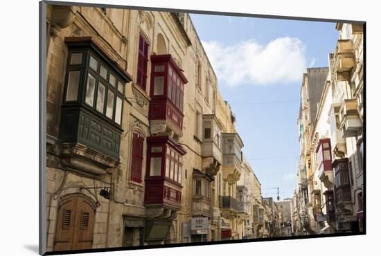 Maltese Balconies in the Old Town, Valletta, Malta, Europe-Eleanor Scriven-Mounted Photographic Print