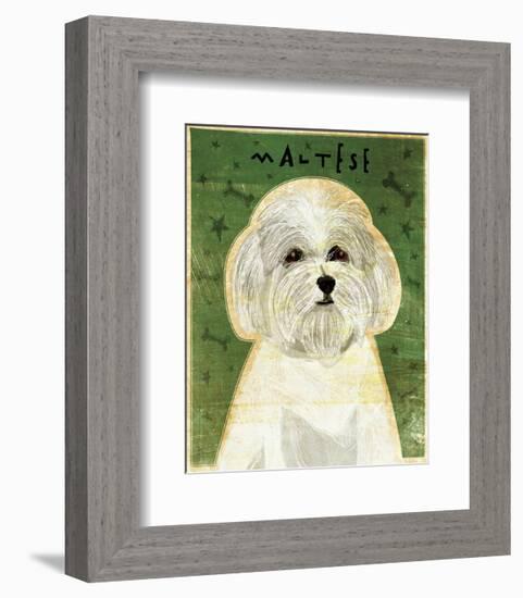 Maltese-John W^ Golden-Framed Art Print