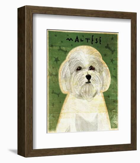 Maltese-John W^ Golden-Framed Art Print