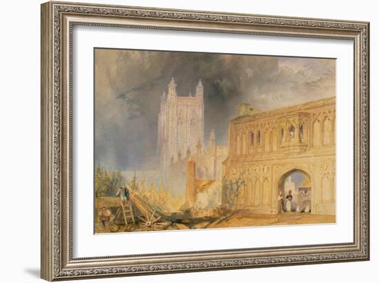 Malvern Abbey and Gate, Worcestershire, C.1830-J. M. W. Turner-Framed Giclee Print