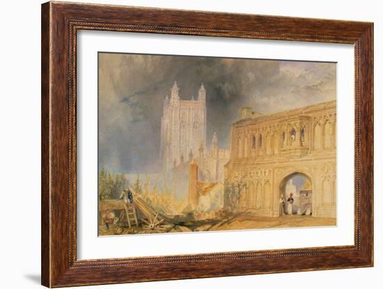 Malvern Abbey and Gate, Worcestershire, C.1830-J. M. W. Turner-Framed Giclee Print