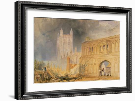 Malvern Abbey and Gate, Worcestershire, C.1830-J. M. W. Turner-Framed Giclee Print