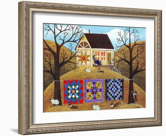 Mama's Corgi Quilt Farm-Cheryl Bartley-Framed Giclee Print