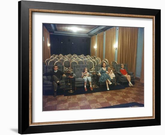 Mamie Eisenhower in White House with Grandchildren Barbara Ann, Mary Jean, Susie and David-Ed Clark-Framed Photographic Print