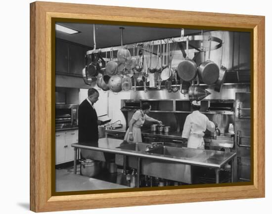 Mamie Eisenhower Inspecting Kitchen of the White House-Ed Clark-Framed Premier Image Canvas