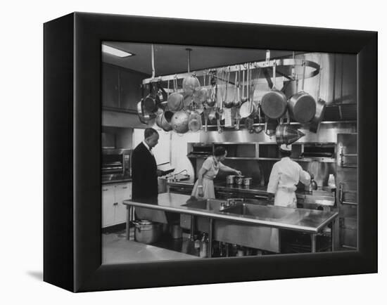 Mamie Eisenhower Inspecting Kitchen of the White House-Ed Clark-Framed Premier Image Canvas