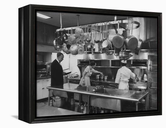 Mamie Eisenhower Inspecting Kitchen of the White House-Ed Clark-Framed Premier Image Canvas