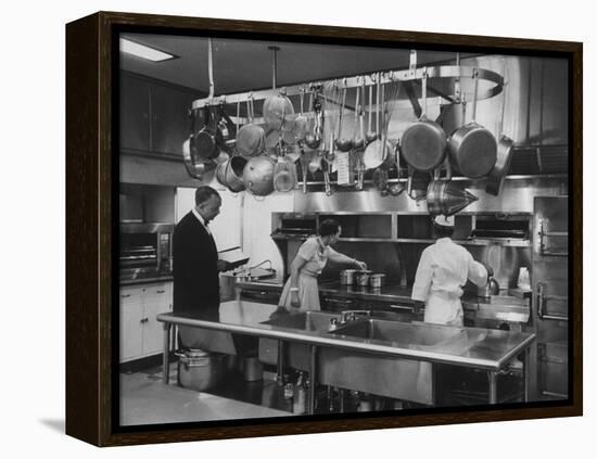 Mamie Eisenhower Inspecting Kitchen of the White House-Ed Clark-Framed Premier Image Canvas