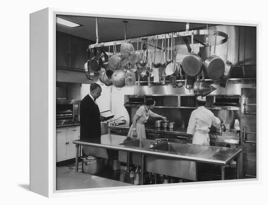 Mamie Eisenhower Inspecting Kitchen of the White House-Ed Clark-Framed Premier Image Canvas