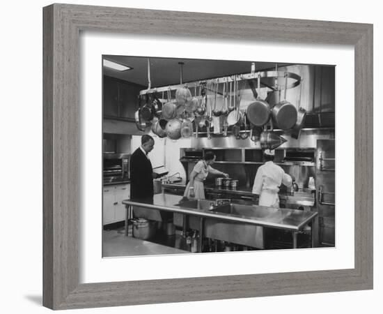 Mamie Eisenhower Inspecting Kitchen of the White House-Ed Clark-Framed Photographic Print