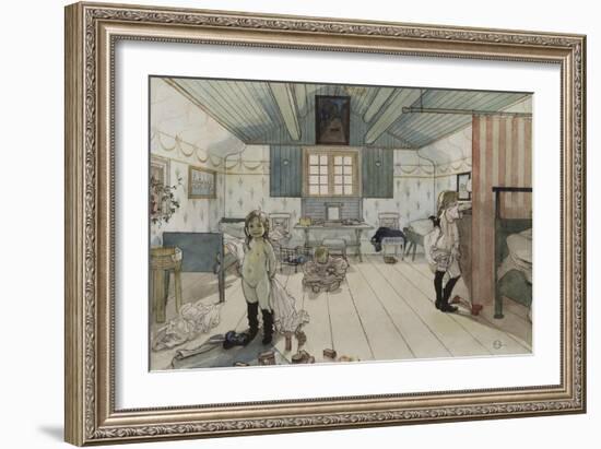 Mamma's and the Small Girl's Room, from 'A Home' series, c.1895-Carl Larsson-Framed Giclee Print