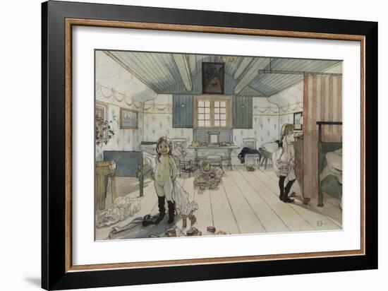 Mamma's and the Small Girl's Room, from 'A Home' series, c.1895-Carl Larsson-Framed Giclee Print