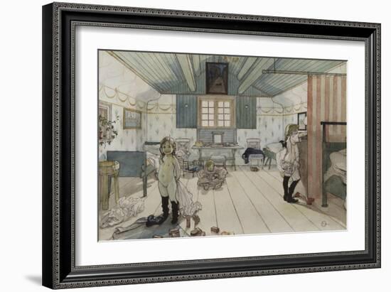 Mamma's and the Small Girl's Room, from 'A Home' series, c.1895-Carl Larsson-Framed Giclee Print