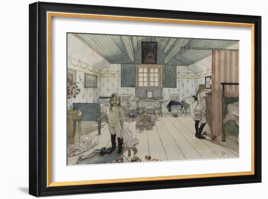 Mamma's and the Small Girl's Room, from 'A Home' series, c.1895-Carl Larsson-Framed Giclee Print