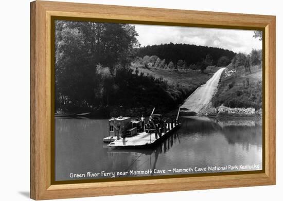 Mammoth Cave Nat'l Park, Kentucky - Green River Ferry-Lantern Press-Framed Stretched Canvas