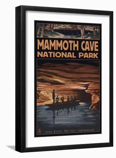 Mammoth Cave National Park, Kentucky, Echo River-Lantern Press-Framed Art Print