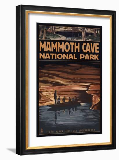 Mammoth Cave National Park, Kentucky, Echo River-Lantern Press-Framed Art Print