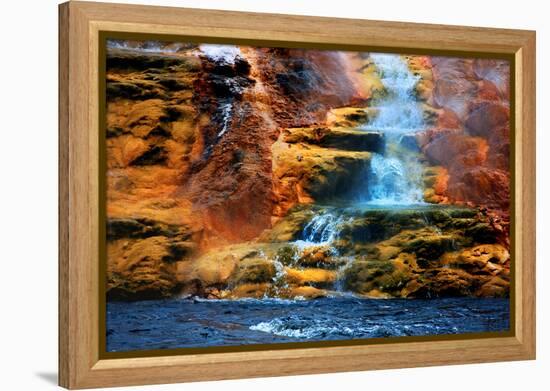 Mammoth Hot Springs Waterfall-Howard Ruby-Framed Premier Image Canvas