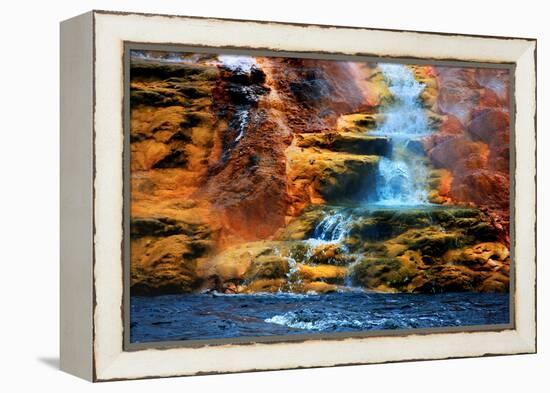 Mammoth Hot Springs Waterfall-Howard Ruby-Framed Premier Image Canvas