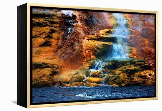 Mammoth Hot Springs Waterfall-Howard Ruby-Framed Premier Image Canvas