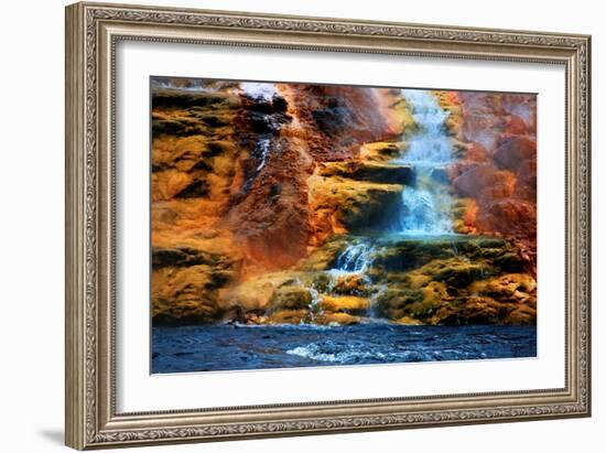 Mammoth Hot Springs Waterfall-Howard Ruby-Framed Photographic Print