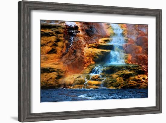 Mammoth Hot Springs Waterfall-Howard Ruby-Framed Photographic Print