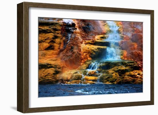 Mammoth Hot Springs Waterfall-Howard Ruby-Framed Photographic Print