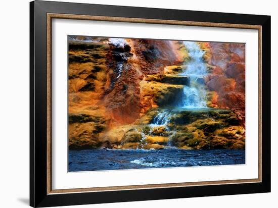 Mammoth Hot Springs Waterfall-Howard Ruby-Framed Photographic Print